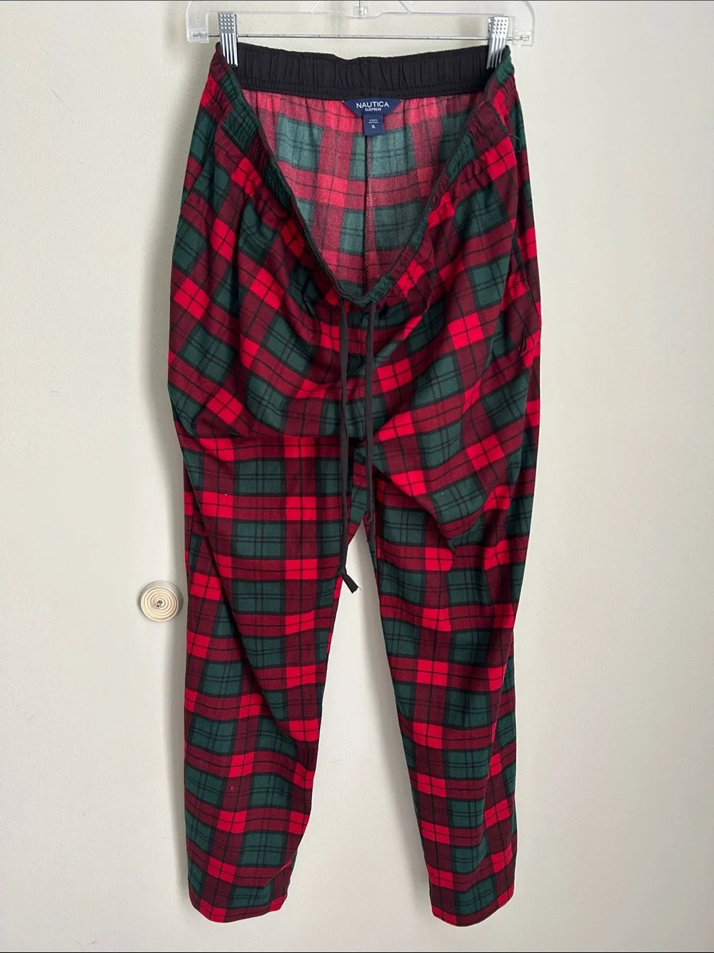 Nautica Red and Green Plaid men’s  Pajama Bottoms
